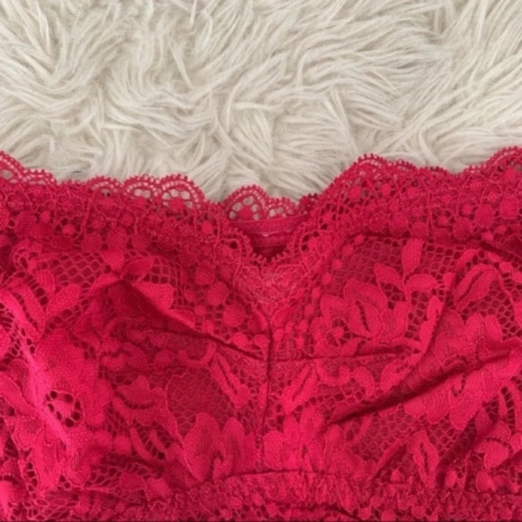 Free People burgundy Lacey Looks bandeau bralette XS New With Tags - Picture 6 of 8